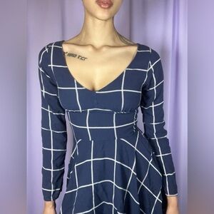 Abercrombie & Fitch Navy Geometric Dress Womens Size XS Preppy Summer Dainty Art